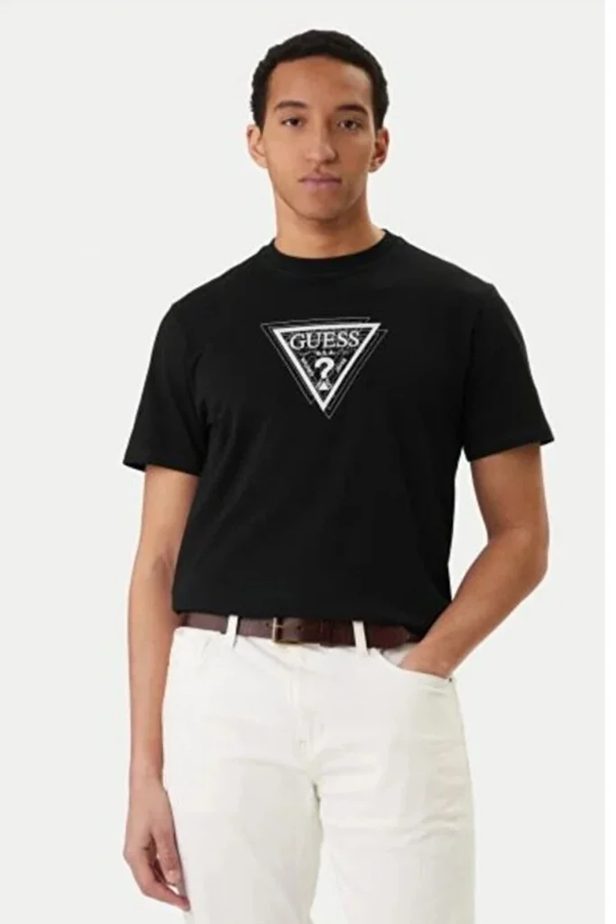 GUESS Regular Fit Erkek Tişört M6RI23K8FQ4 - Siyah