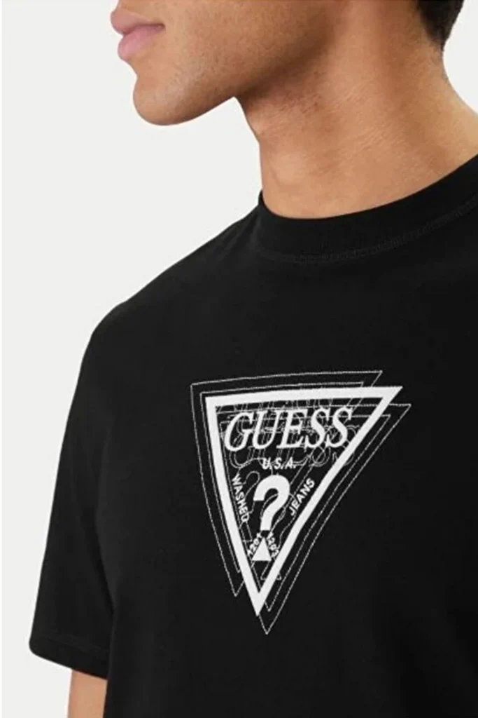 GUESS Regular Fit Erkek Tişört M6RI23K8FQ4 - Siyah