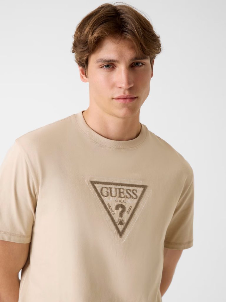 GUESS Regular Fit Erkek Tişört M6RI23K8FQ4 - BEJ