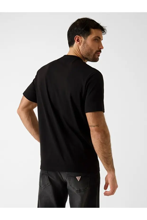 GUESSArm Erkek Modal Karışımlı Regular Fit T-Shirt M6RI62JR06K - Siyah