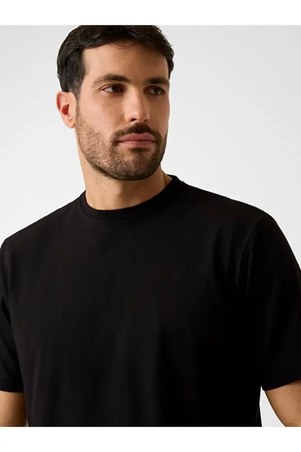 GUESSArm Erkek Modal Karışımlı Regular Fit T-Shirt M6RI62JR06K - Siyah