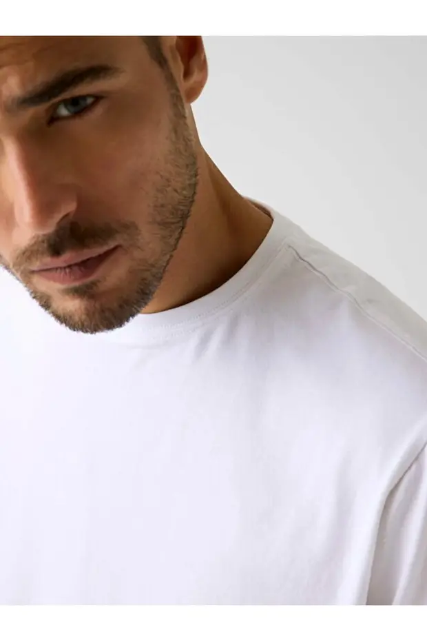 GUESSArm Erkek Modal Karışımlı Regular Fit T-Shirt M6RI62JR06K - Beyaz