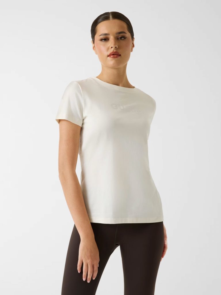 GUESS Rhinestones Logolu Tişört V3BI11J1314 - BEJ