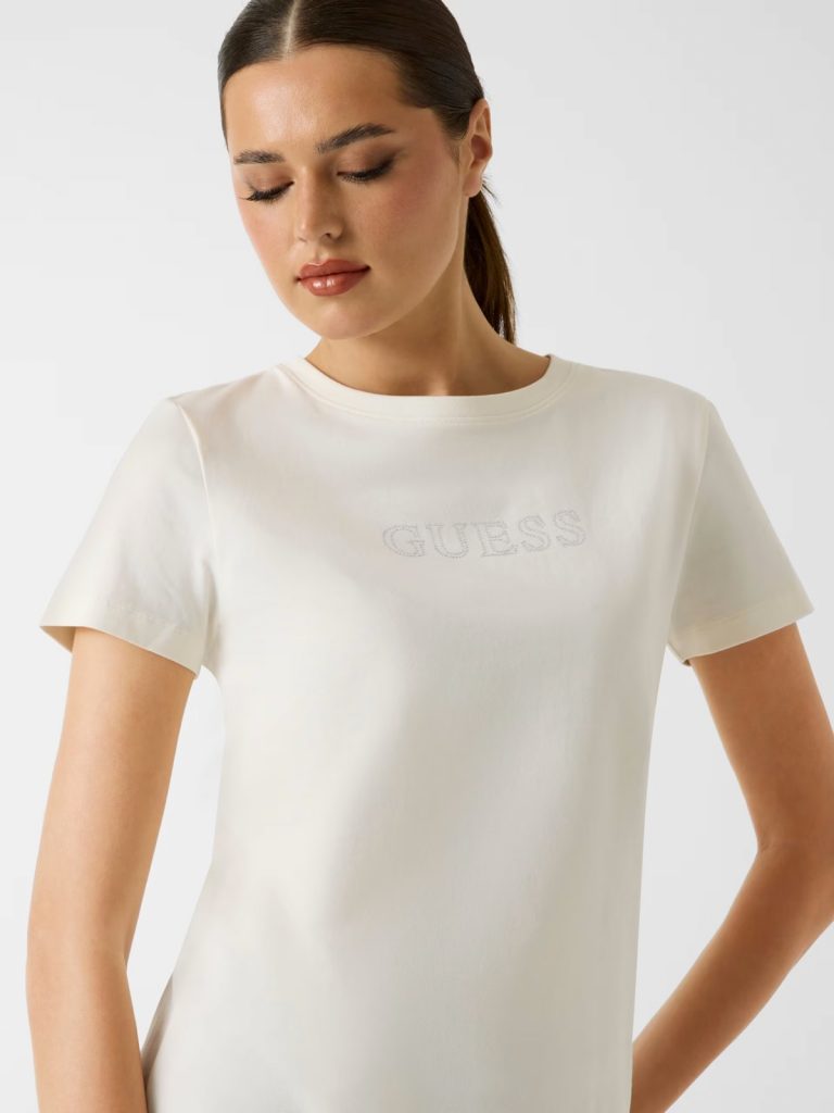 GUESS Rhinestones Logolu Tişört V3BI11J1314 - BEJ