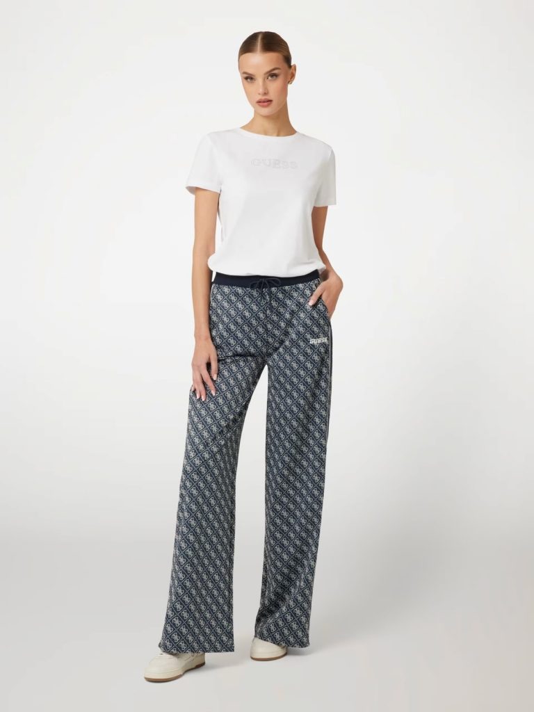 GUESS Rhinestones Logolu Tişört V3BI11J1314 - Beyaz