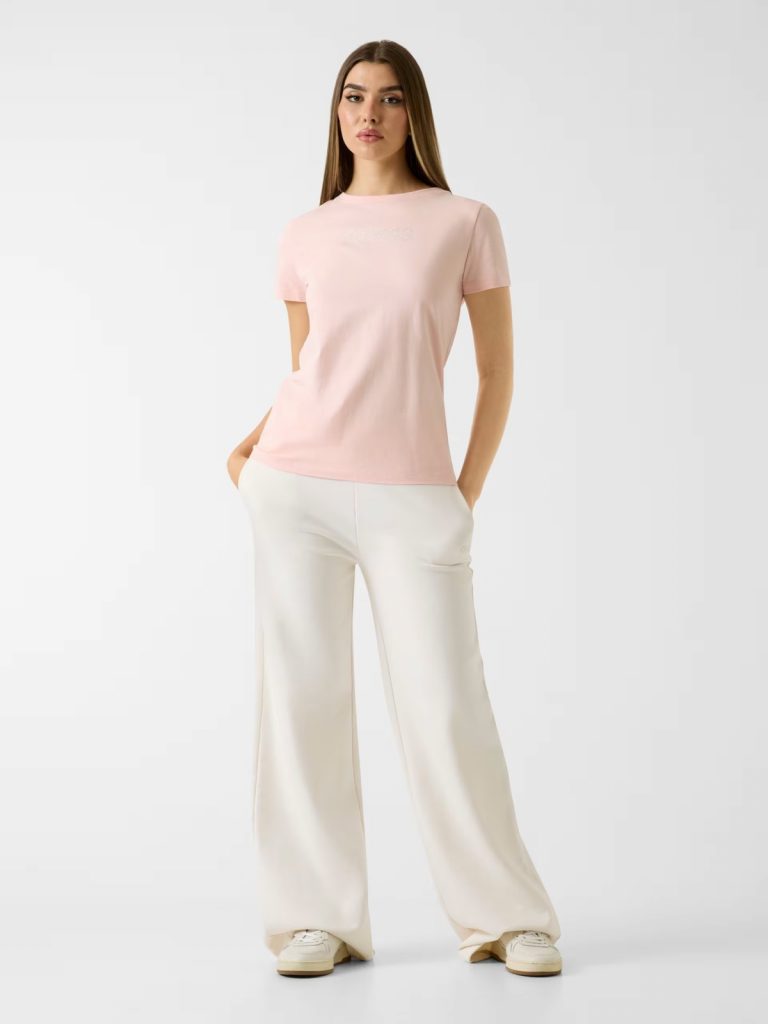 GUESS Rhinestones Logolu Tişört V3BI11J1314 - pembe