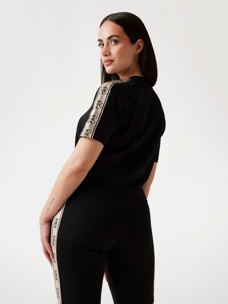 GUESS Logo Bantlı Kısa Tişört  V3RI08I3Z14 - Siyah