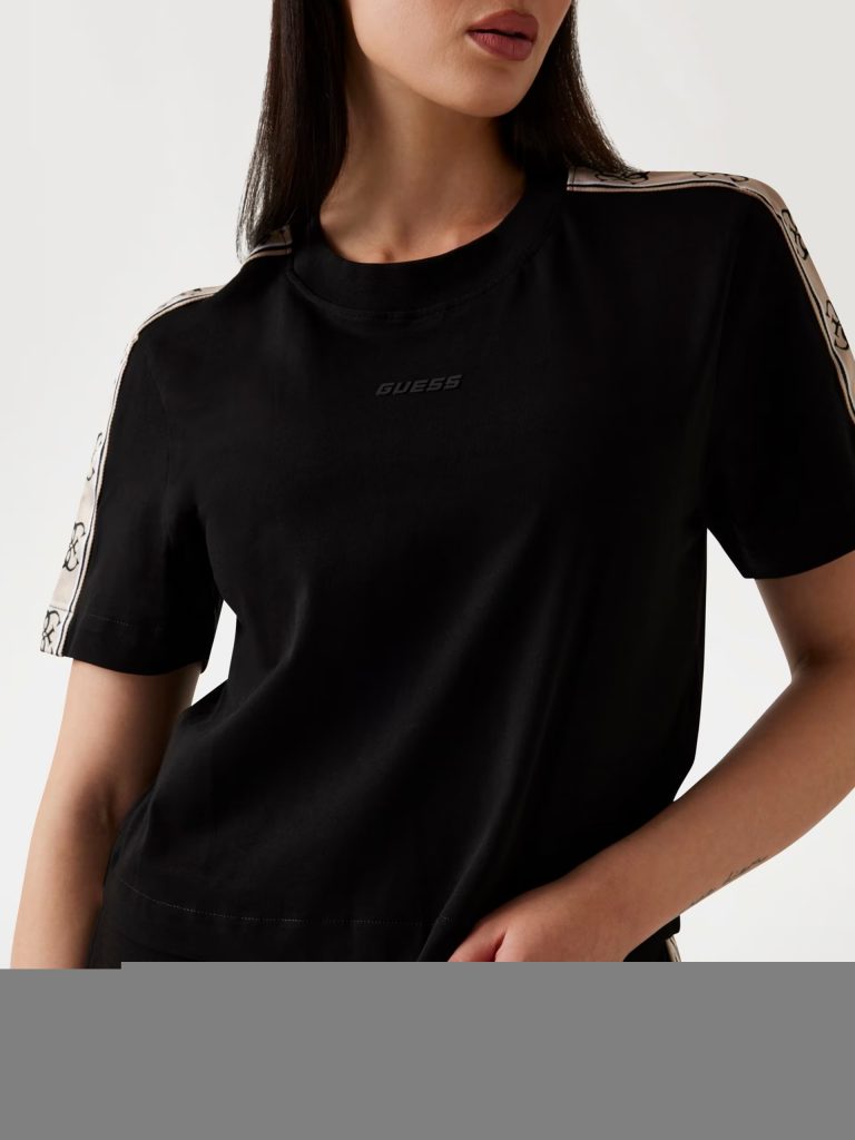 GUESS Logo Bantlı Kısa Tişört  V3RI08I3Z14 - Siyah