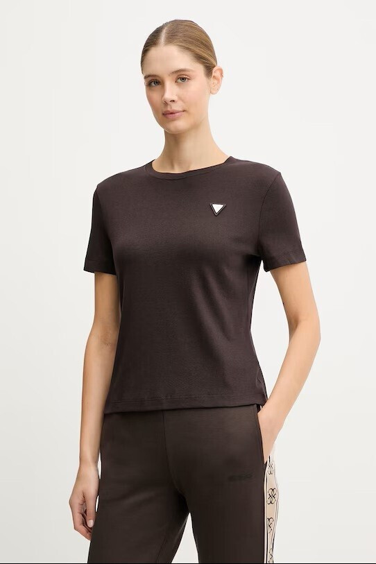 GUESS Üçgen Logolu T-shirt V6RI17KD741 - kahve