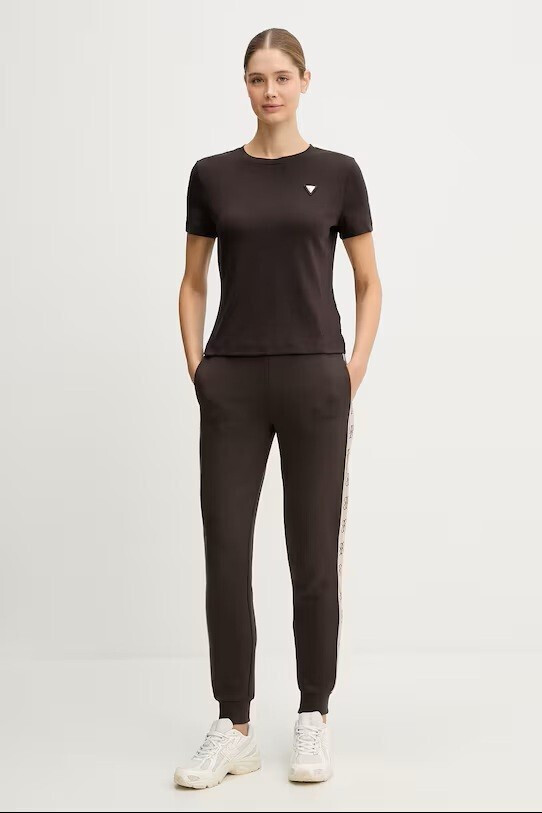 GUESS Üçgen Logolu T-shirt V6RI17KD741 - kahve