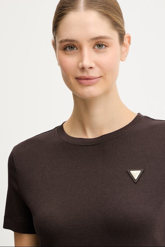 GUESS Üçgen Logolu T-shirt V6RI17KD741 - kahve