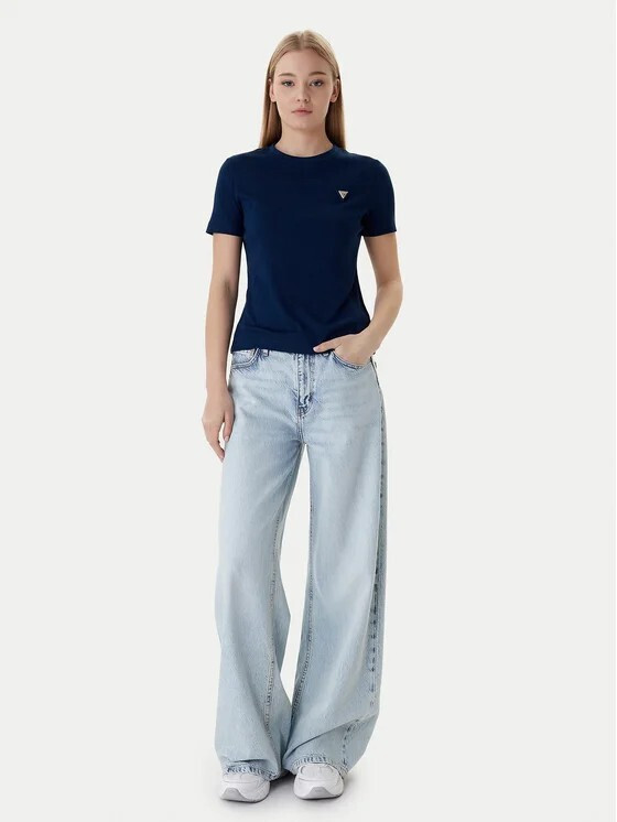 GUESS Üçgen Logolu T-shirt V6RI17KD741 - MAVİ