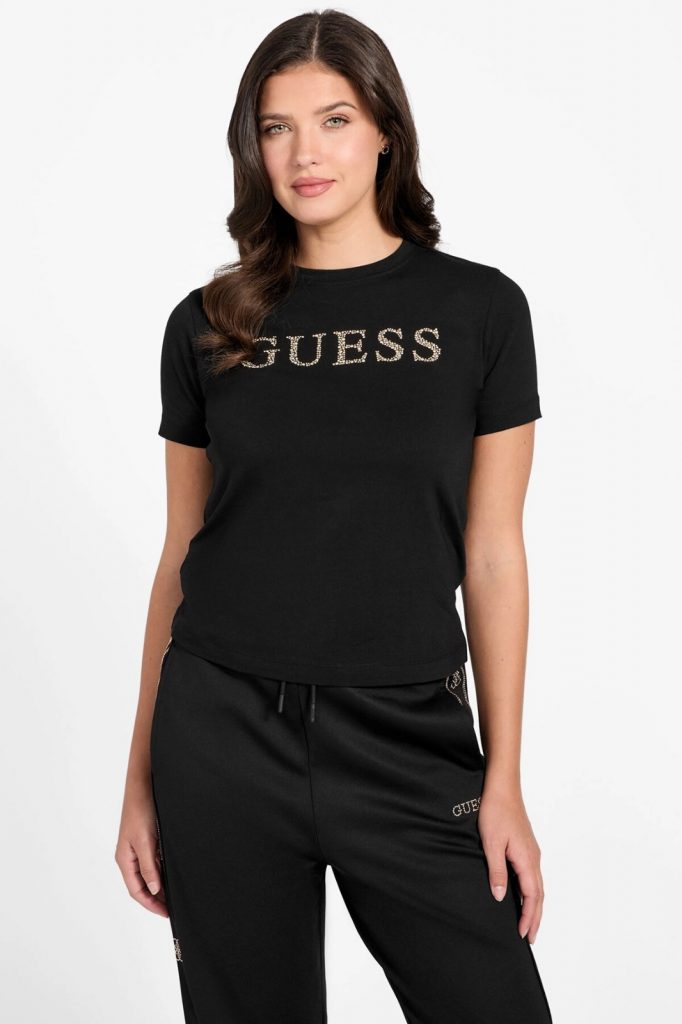GUESS Athleisure T-shirt V6RI20J1314 - Siyah
