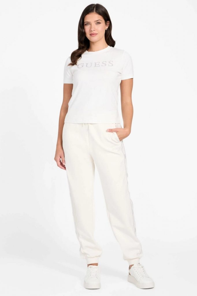 GUESS Athleisure T-shirt V6RI20J1314 - Beyaz