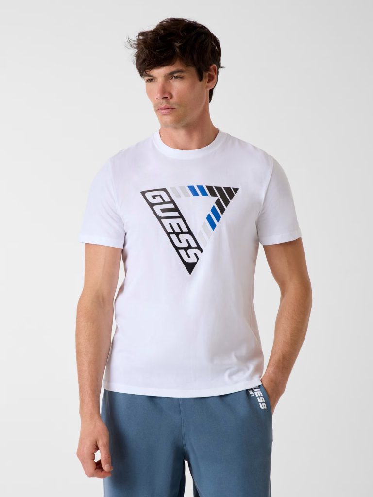 GUESS Üçgen Logo Tişört Z6GI09K2859 - Beyaz