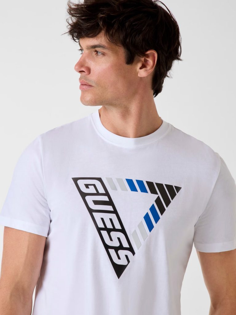 GUESS Üçgen Logo Tişört Z6GI09K2859 - Beyaz