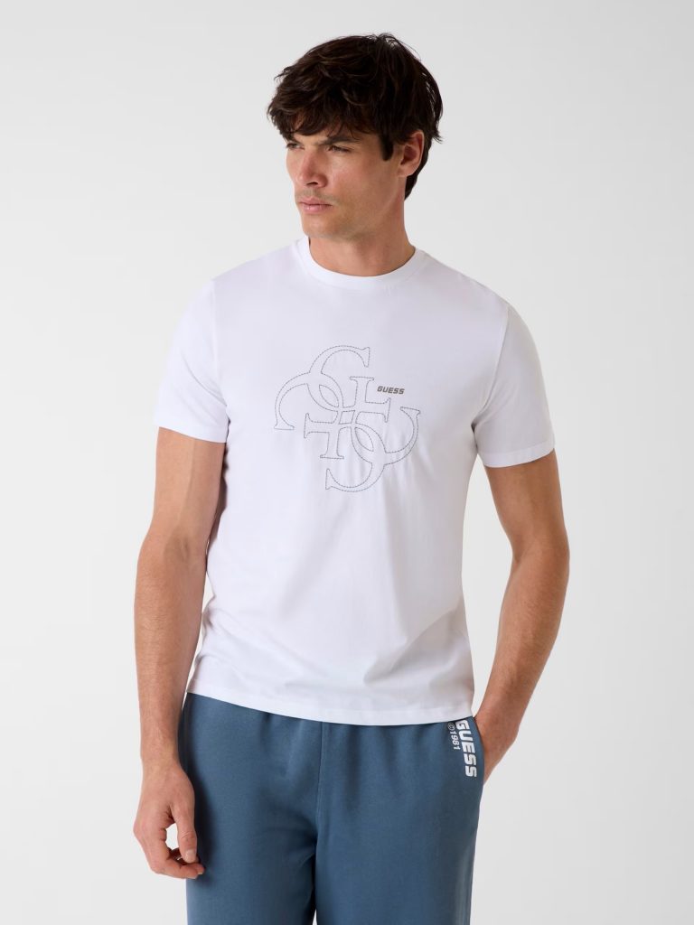 GUESS Nakışlı Logo T-Shirt Z6GI13K2875 - Beyaz