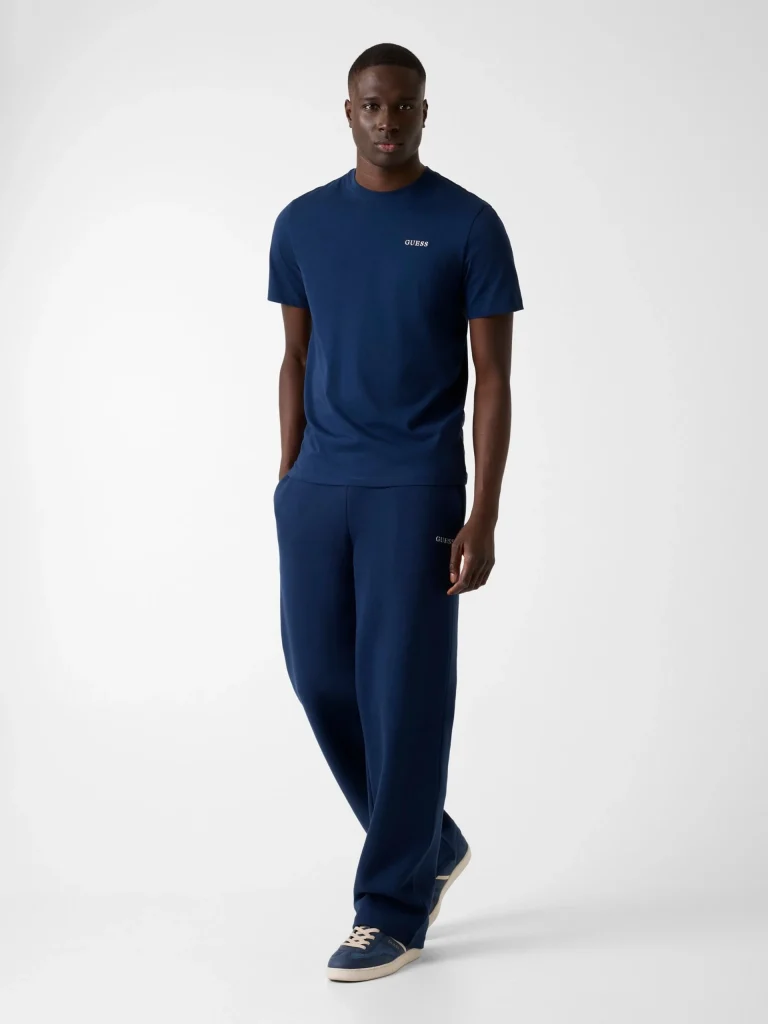 GUESS Pamuklu Regular Fit Logolu Bisiklet Yaka Erkek T Shirt  Z6RI17I3Z14 - MAVİ