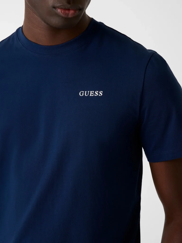 GUESS Pamuklu Regular Fit Logolu Bisiklet Yaka Erkek T Shirt  Z6RI17I3Z14 - MAVİ