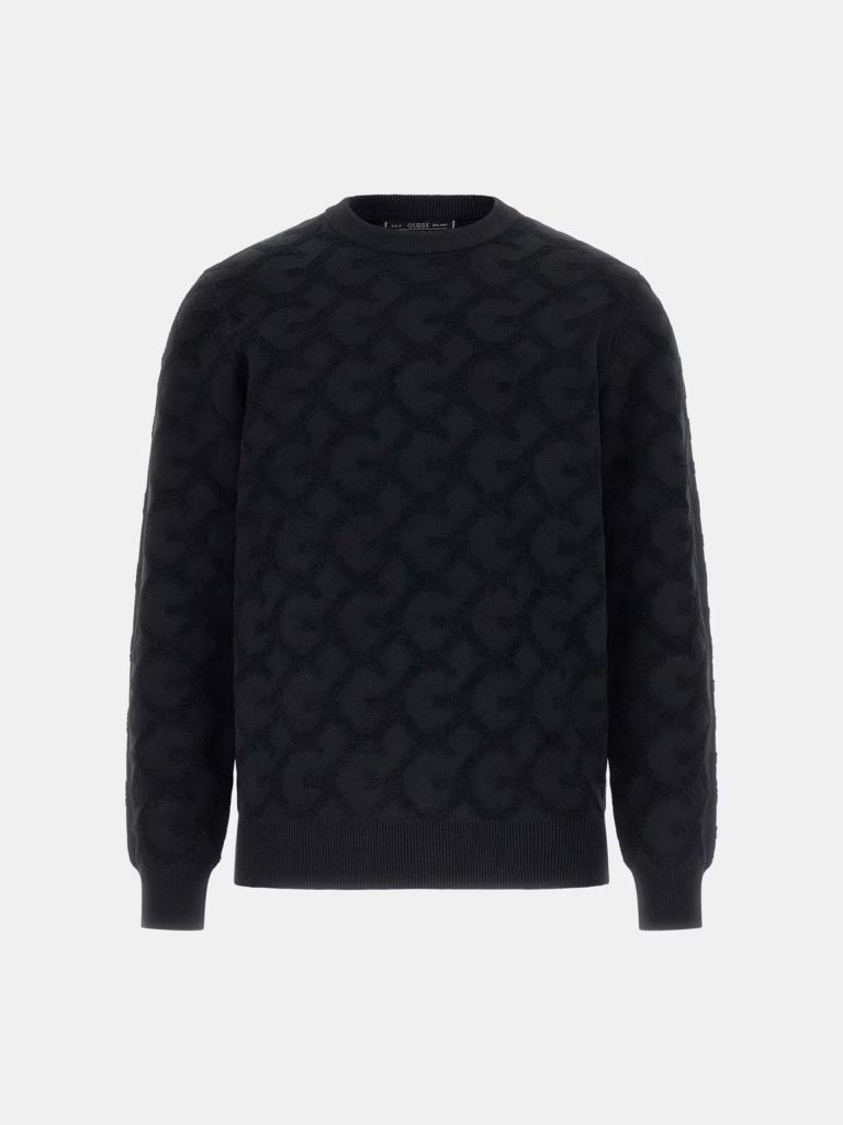 GUESS Kabartma Jakarlı Logolu Triko Kazak M5BR19Z0470