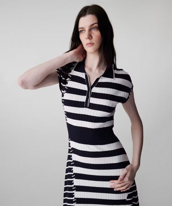 İPEKYOL Çizgili Triko Elbise IS1260002183