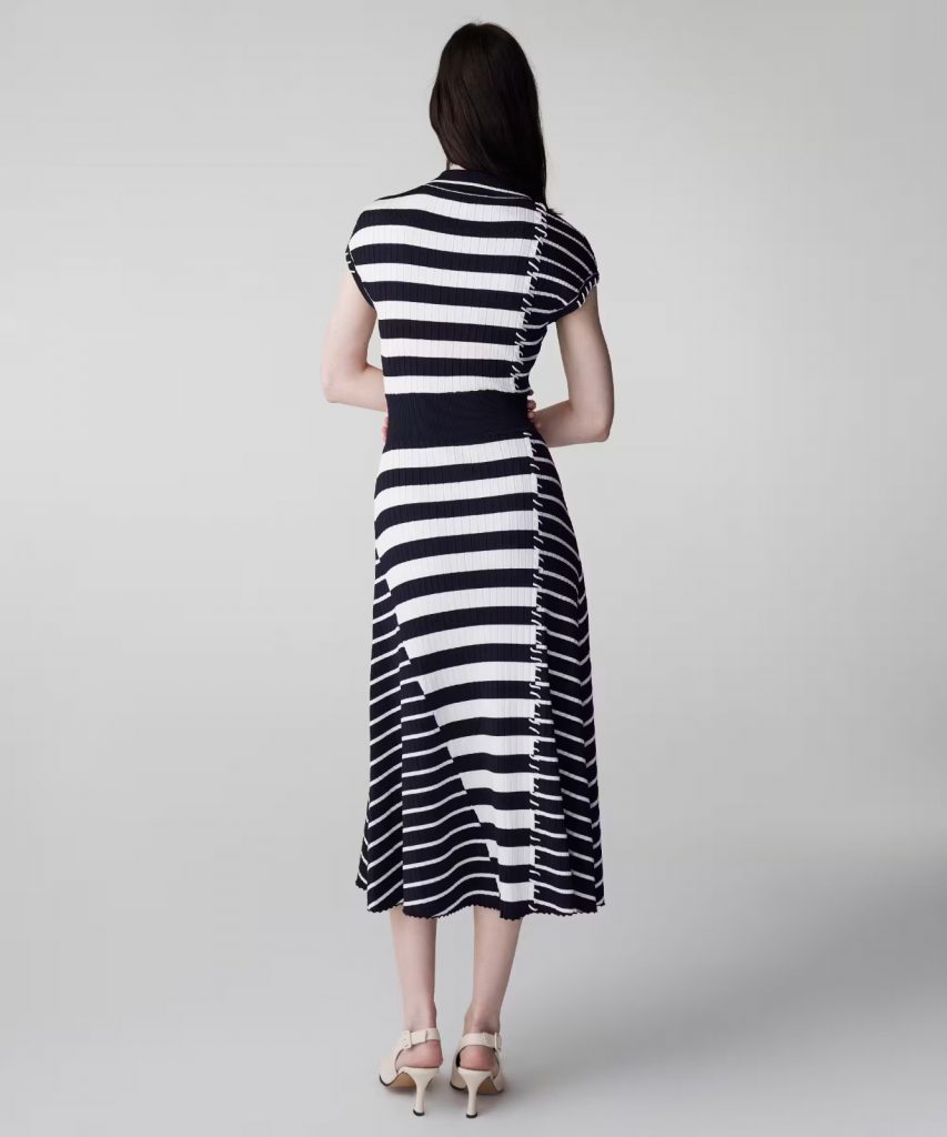 İPEKYOL Çizgili Triko Elbise IS1260002183 - Lacivert