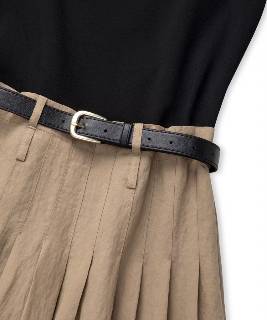 İPEKYOL Çift Parça Görünüm Colorblock Elbise IS1260002207 - naturel