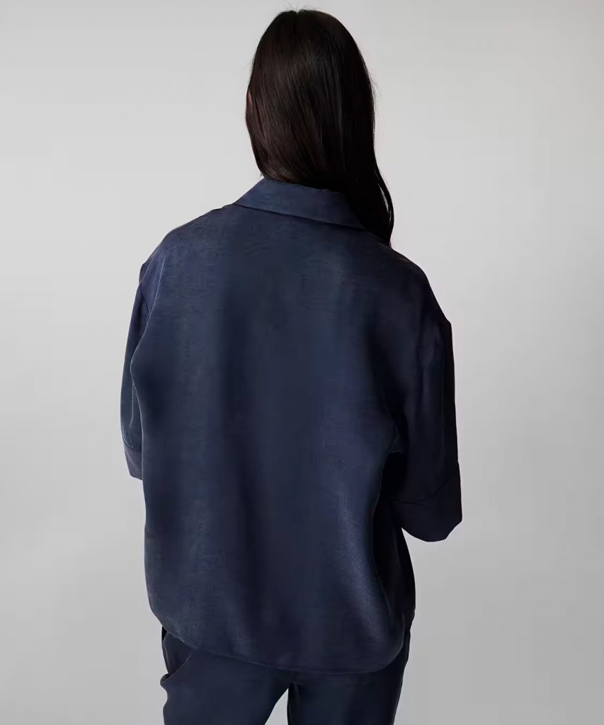 İPEKYOL Kontrast Biyeli Hotfix Baskılı Gömlek IS1260025153 - Lacivert