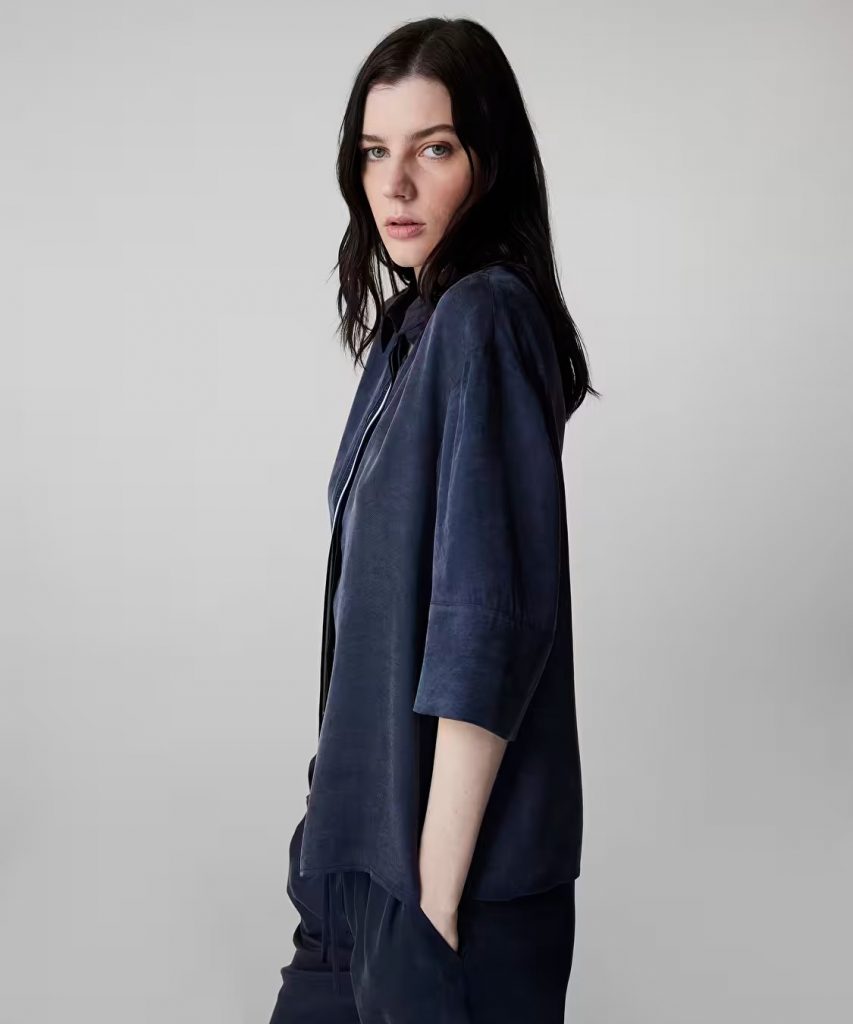 İPEKYOL Kontrast Biyeli Hotfix Baskılı Gömlek IS1260025153 - Lacivert