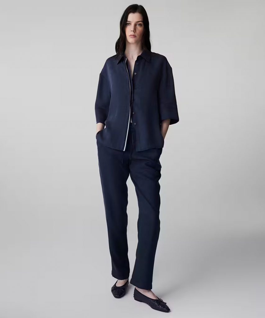 İPEKYOL Kontrast Biyeli Hotfix Baskılı Gömlek IS1260025153 - Lacivert