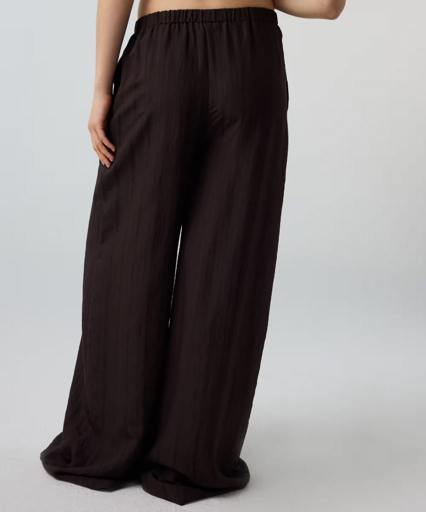 İPEKYOL Çizgili Wide Leg Pantolon IS1260003193 - kahve