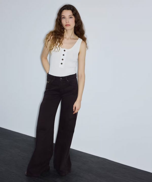 İPEKYOL Zincirli Wide Leg Jean Pantolon IS1260018043