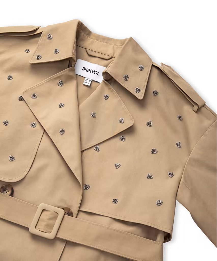 İPEKYOL Strass Taş Aksesuarlı Trençkot IS1260011019 - naturel