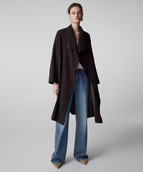 İPEKYOL Kuşaklı Teknik Kumaş Pardösü IS1260011023