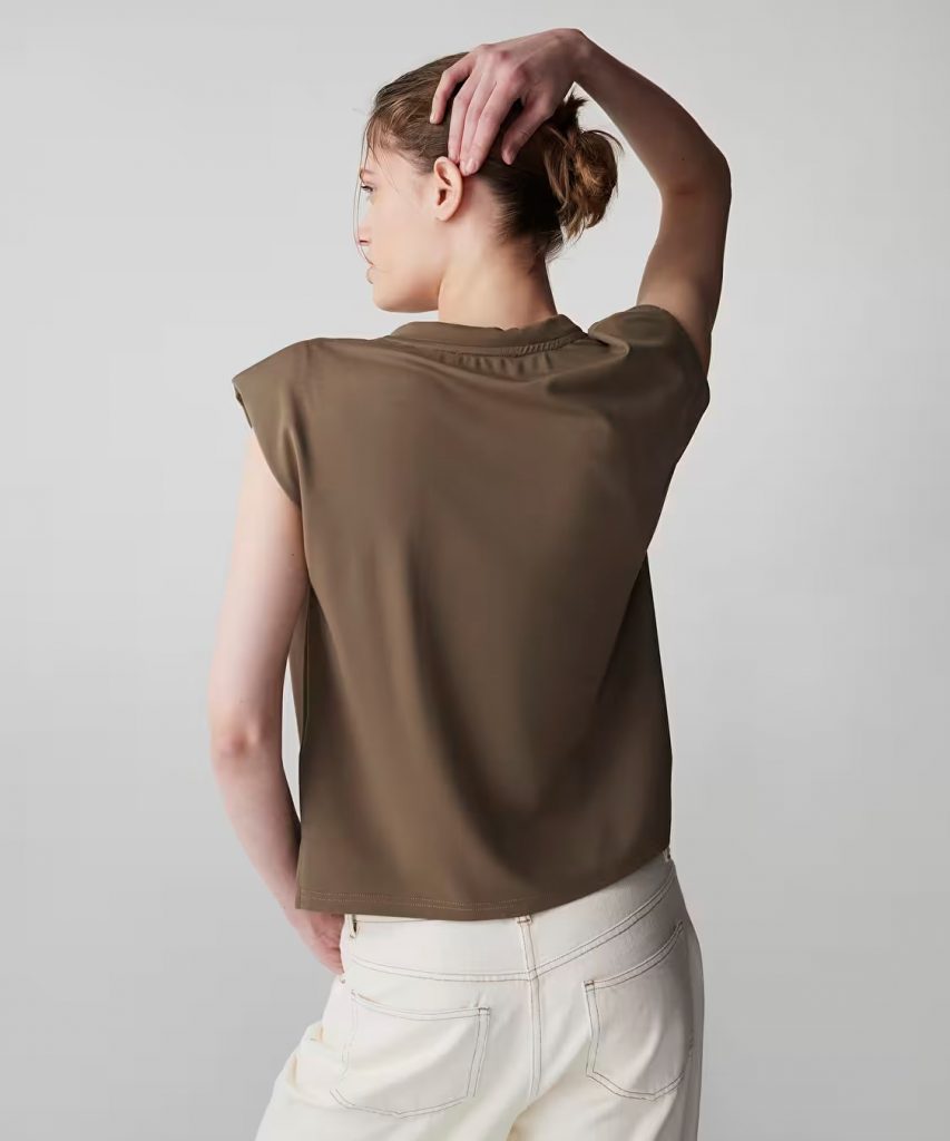 İPEKYOL Fular Aksesuarlı Tişört  IS1260070077 - HAKİ