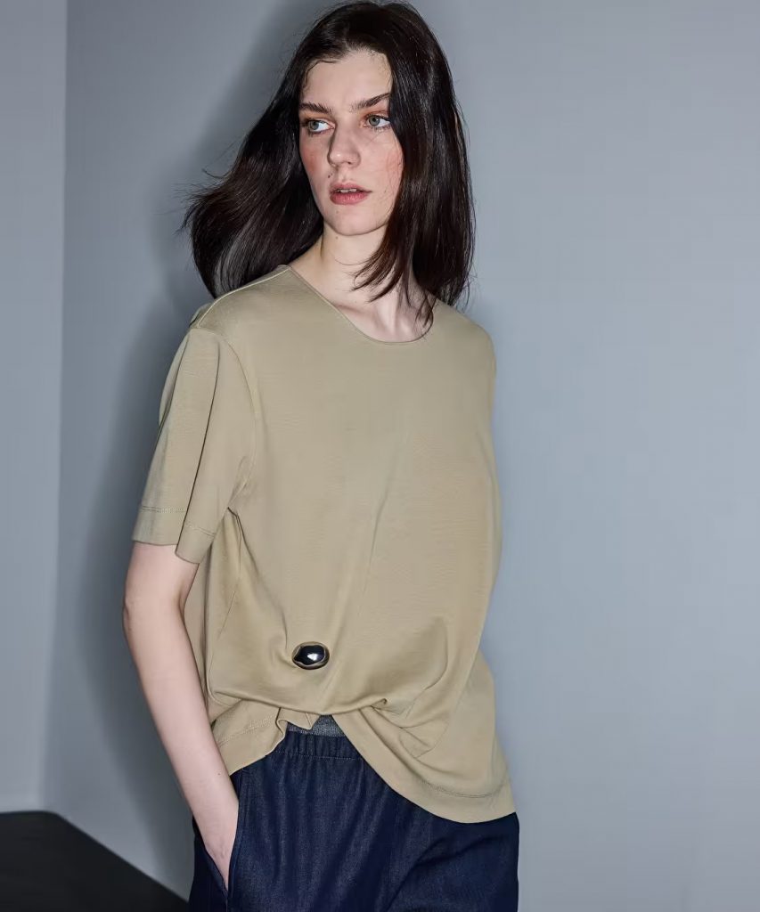 İPEKYOL Metal Aksesuarlı Tişört IS1260070085 - HAKİ