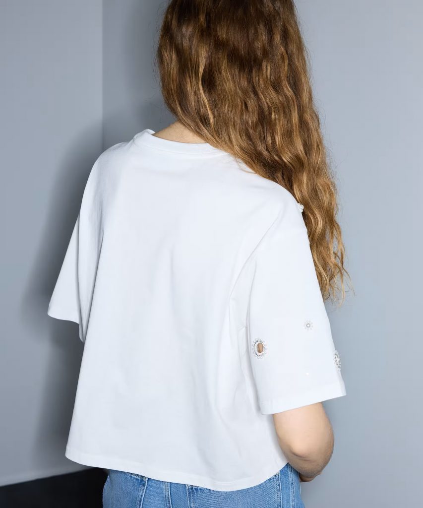 İPEKYOL Karma Aksesuarlı Cutout Tişört  IS1260070230 - Beyaz