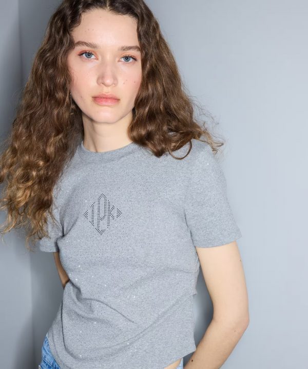 İPEKYOL Hotfix Baskılı Büzgülü Tişört IS1260070233