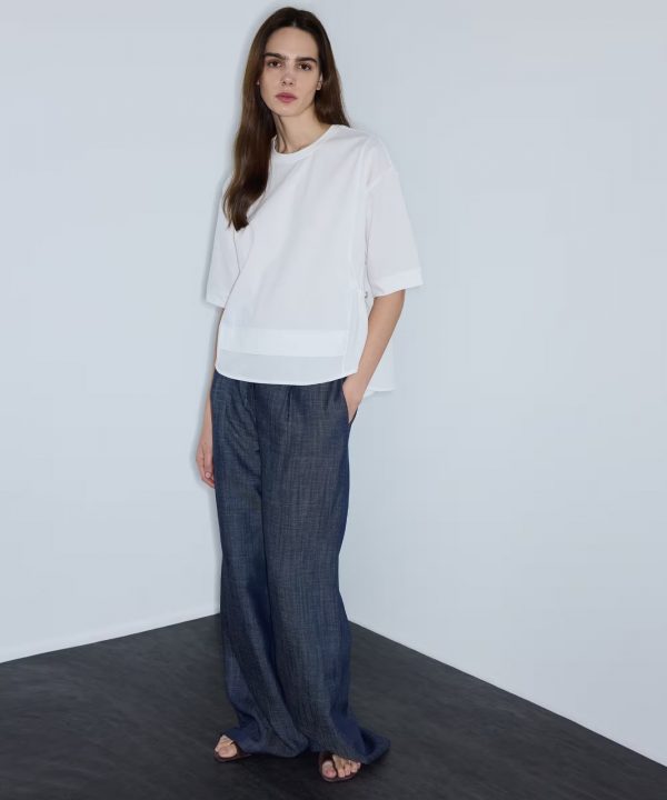 İPEKYOL Kumaş Mix Büzgülü Tişört  IS1260070239