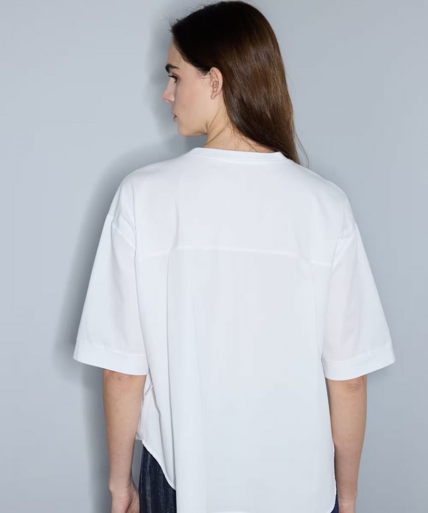 İPEKYOL Kumaş Mix Büzgülü Tişört  IS1260070239 - Beyaz