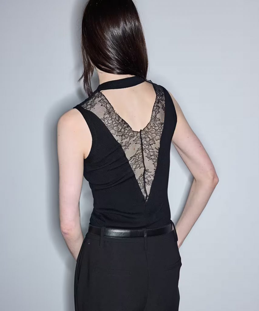 İPEKYOL Dantel Garnili Triko IS1260050032 - Siyah