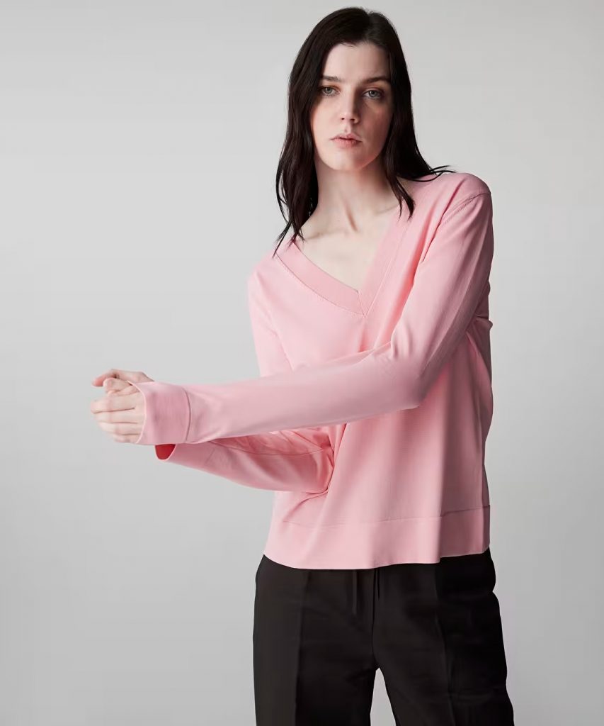 İPEKYOL V Yaka Basic Triko IS1260050081 - PUDRA