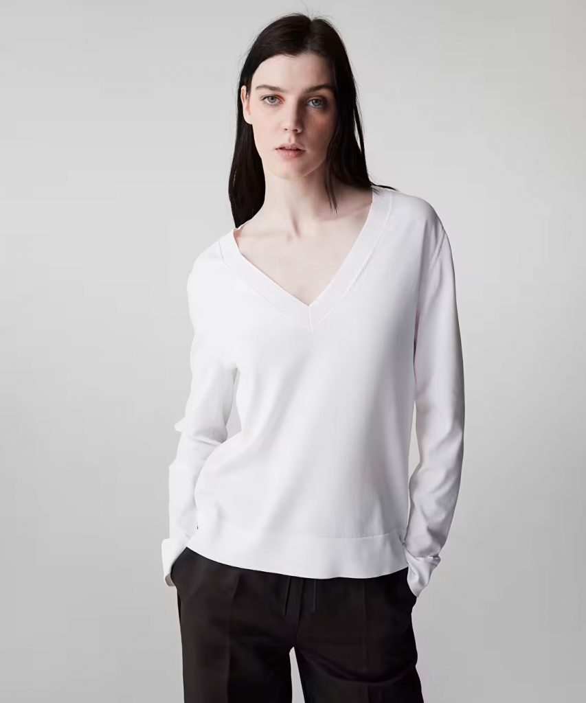 İPEKYOL V Yaka Basic Triko IS1260050081 - EKRU