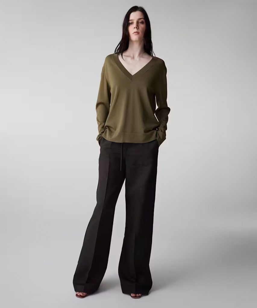 İPEKYOL V Yaka Basic Triko IS1260050081 - HAKİ