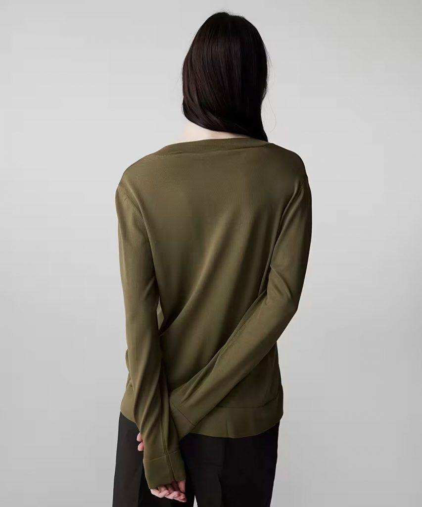 İPEKYOL V Yaka Basic Triko IS1260050081 - HAKİ