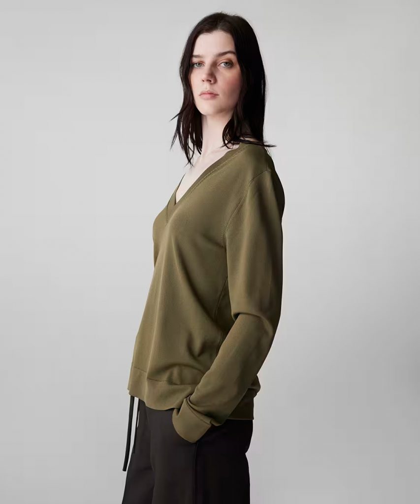 İPEKYOL V Yaka Basic Triko IS1260050081 - HAKİ