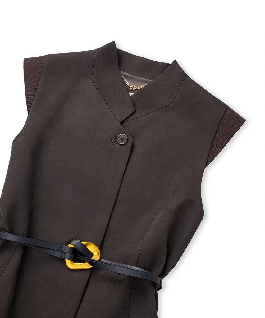 İPEKYOL Metal Tokalı Kuşaklı Yelek IS1260007014 - kahve