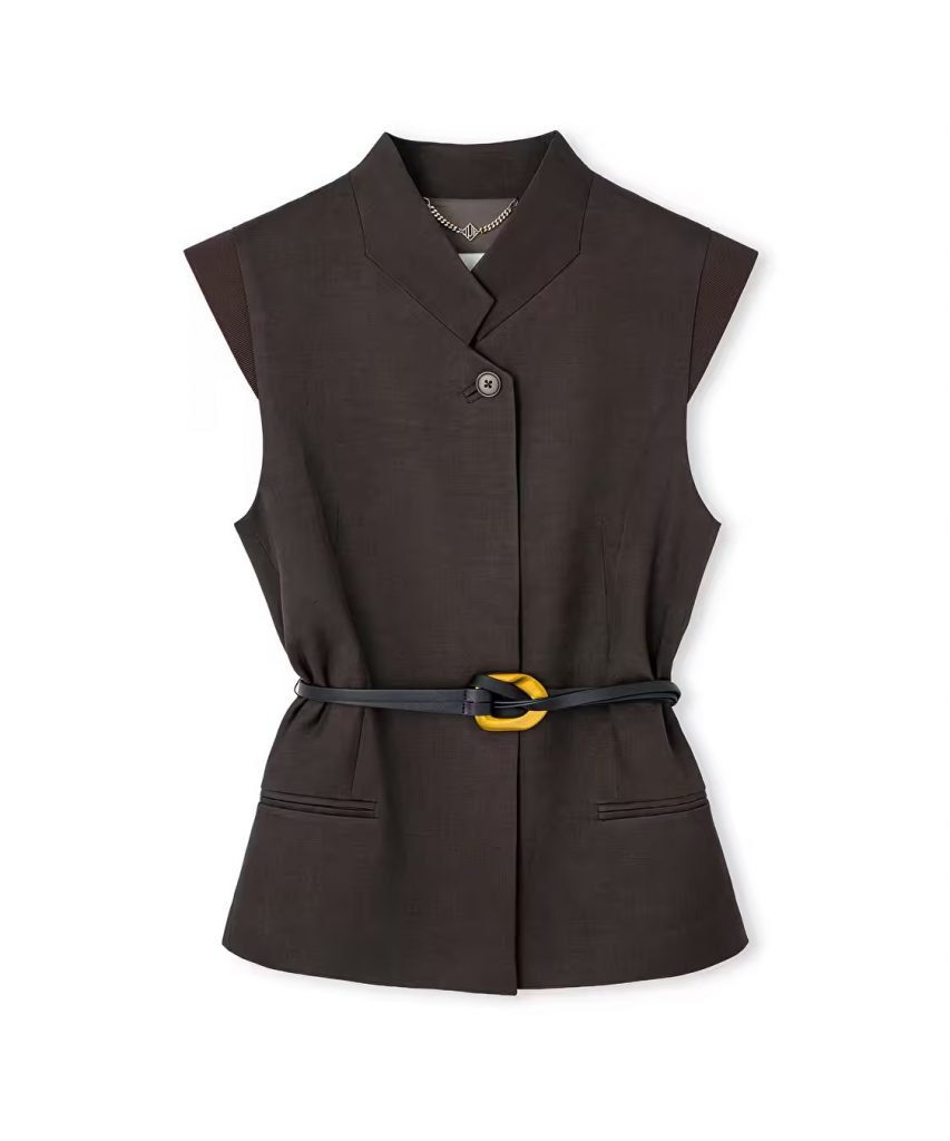 İPEKYOL Metal Tokalı Kuşaklı Yelek IS1260007014 - kahve
