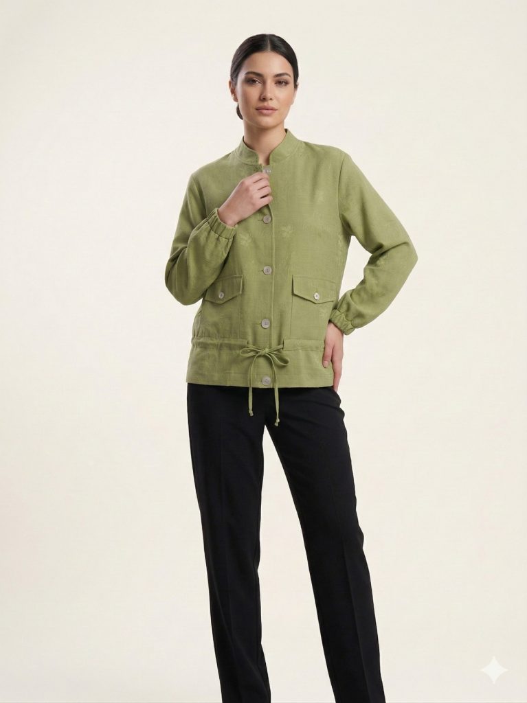 KAYRA Cep Detaylı Belden Bağlamalı Ceket 73021