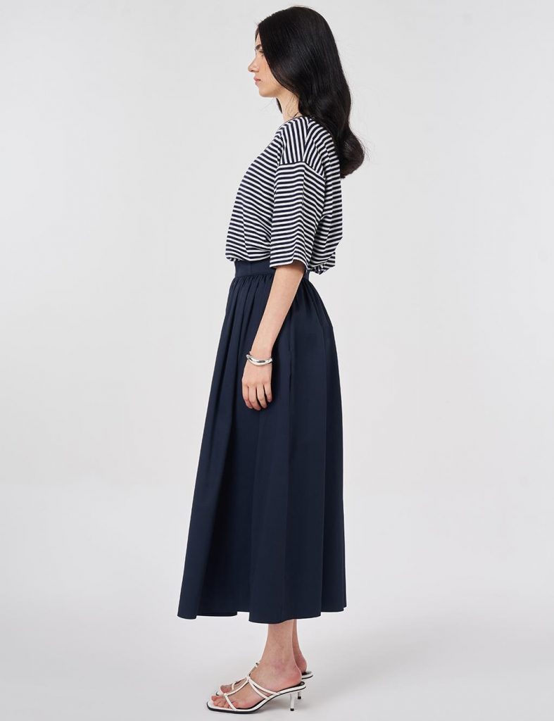 KAYRA Yüksek Bel Evaze Etek 72016 - K.LACİVERT